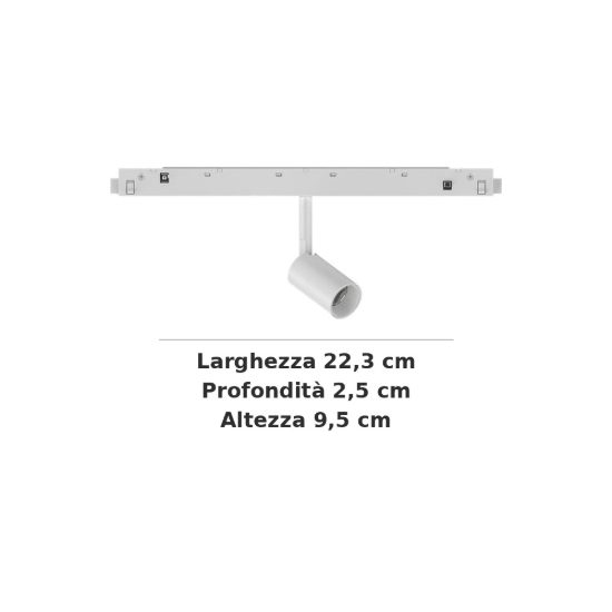 Ideal lux ego faretto per binario 48v orientabile led 3w 3000k 1-10v bianco