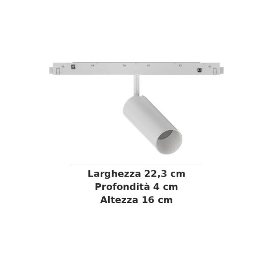 Ideal lux ego faretto per binario 48v orientabile led 12w 3000k 1-10v bianco
