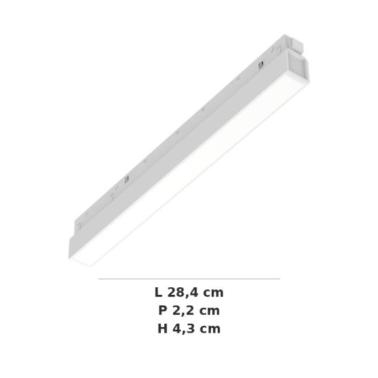 Ideal lux ego wide faretto lineare per binario led 7w 3000k 28,4cm 1-10v bianco