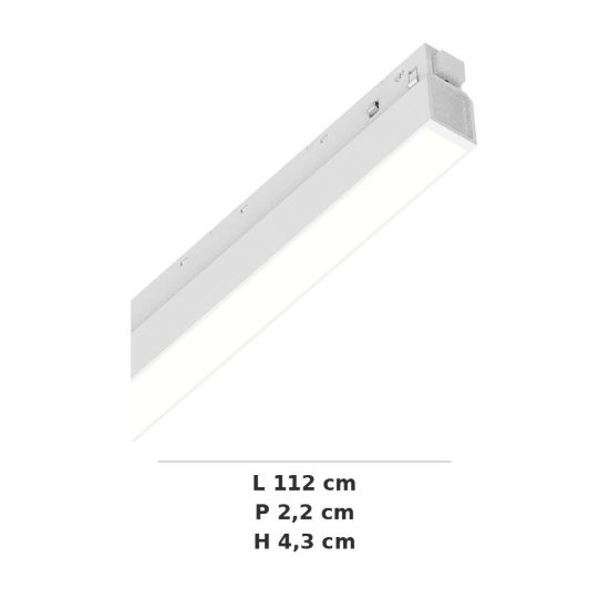 Ideal lux ego wide faretto lineare per binario led 26w 3000k 112cm 1-10v bianco