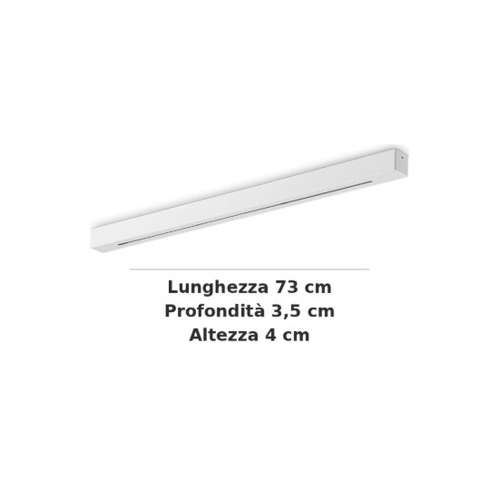 Ideal lux rosone lineare all in a 4 luci 73cm bianco