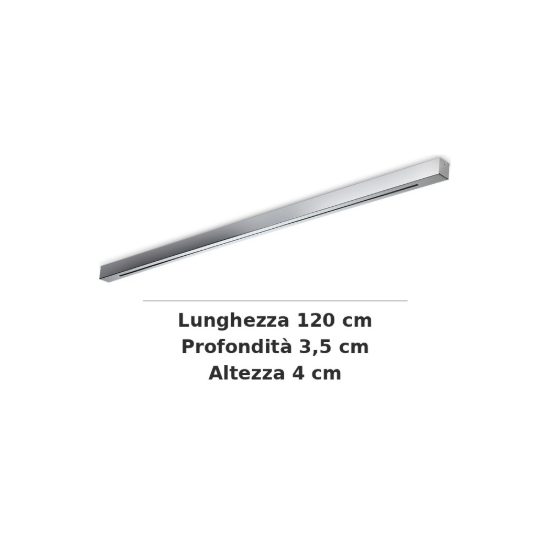 Ideal lux rosone lineare all in a 6 luci 120cm cromo
