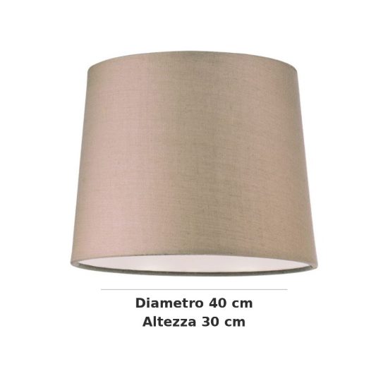 Ideal lux set up paralume conico in tessuto 40x30cm tortora