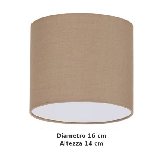 Ideal lux set up paralume cilindrico in tessuto 16x14cm tortora