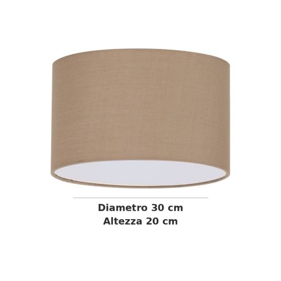 Ideal lux set up paralume cilindrico in tessuto 30x20cm tortora