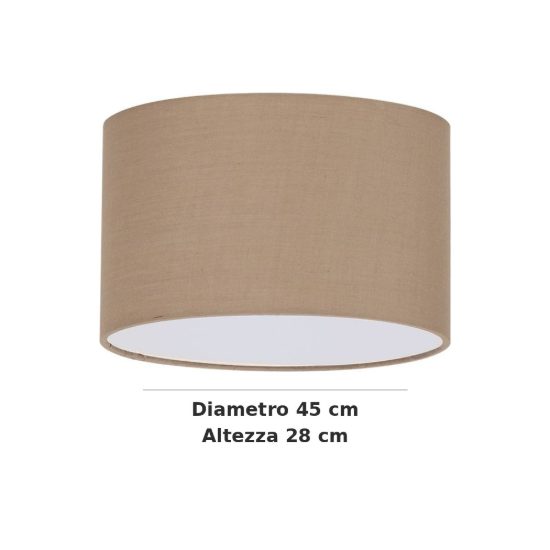 Ideal lux set up paralume cilindrico in tessuto 45x28cm tortora