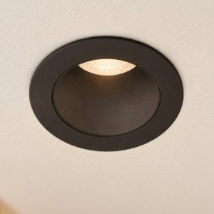 Ideal lux quark faretto da incasso per cartongesso 2,8w 3000k foro 1,8cm rotondo nero