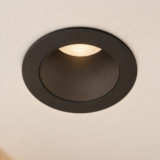 Ideal lux quark faretto da incasso per cartongesso 2,8w 3000k foro 1,8cm rotondo nero