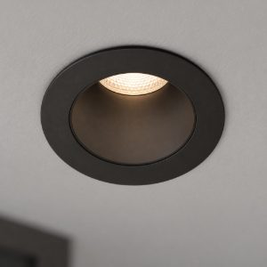 Ideal lux quark faretto da incasso per cartongesso 3w 3000k foro 2,5cm rotondo nero