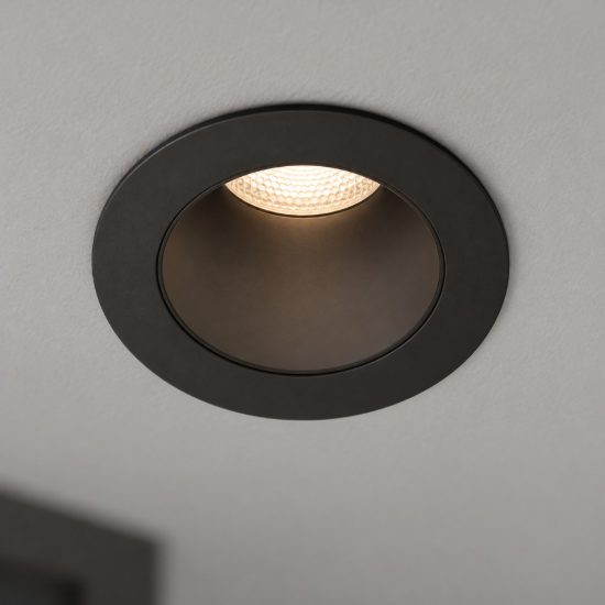 Ideal lux quark faretto da incasso per cartongesso 3w 3000k foro 2,5cm rotondo nero