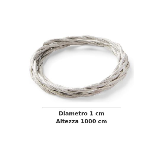 Ideal lux cavo in tessuto intrecciato 10m grigio
