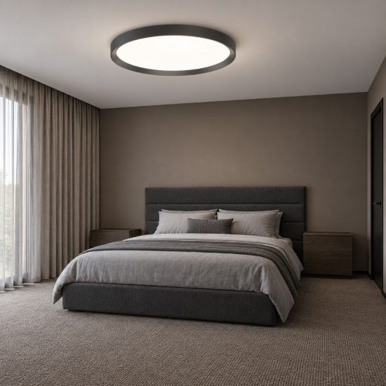 Ideal lux fly plafoniera led 53w 4000k 60cm per soggiorno moderna nera
