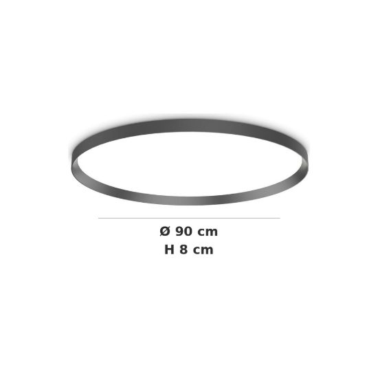 Ideal lux fly plafoniera led 68w 4000k 90cm per soggiorno moderna nera