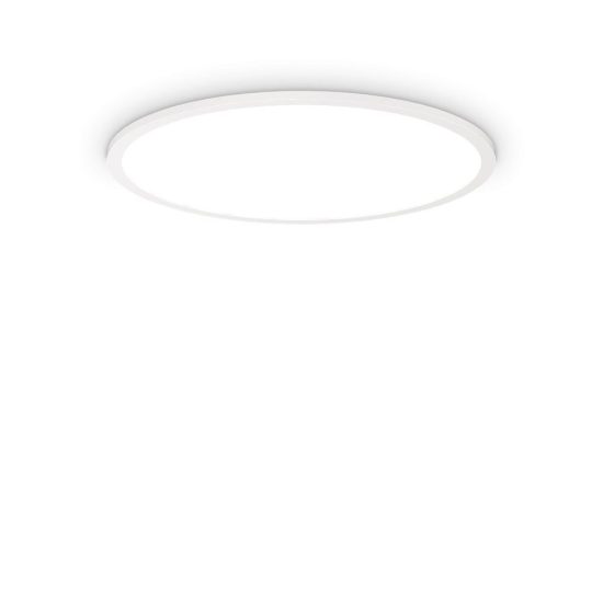 Ideal lux fly slim plafoniera led 53w 4000k 60cm per soggiorno moderna bianca