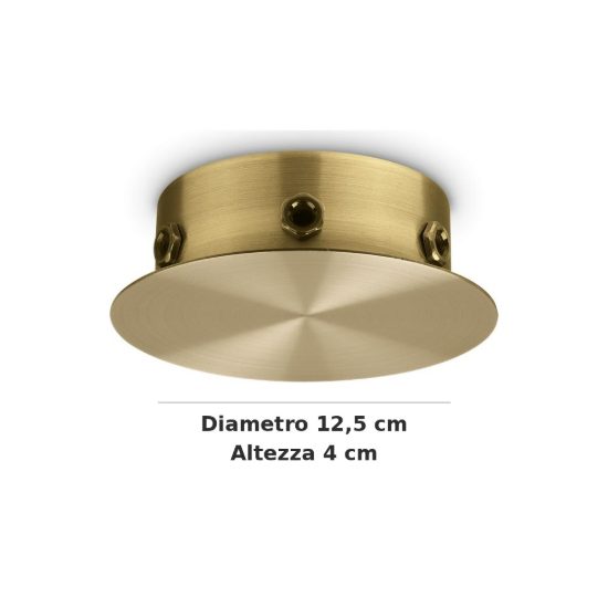 Ideal lux rosone magnetico a 6 luci 12,5cm ottone