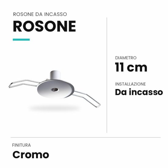 Ideal lux rosone da incasso 11cm cromo