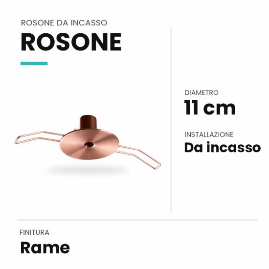 Ideal lux rosone da incasso 11cm rame