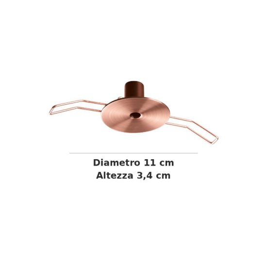 Ideal lux rosone da incasso 11cm rame