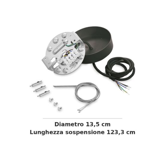 Ideal lux fly kit di sospensione per plafoniere nero