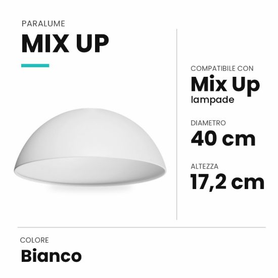 Ideal lux mix up paralume a calotta grande bianco
