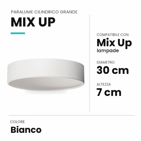 Ideal lux mix up paralume cilindrico grande bianco