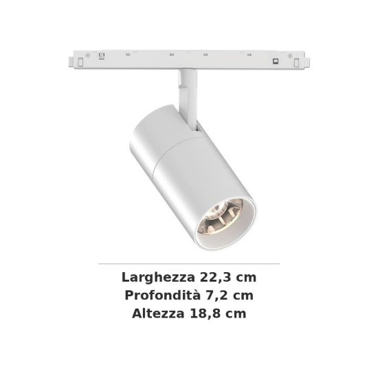 Ideal lux ego faretto per binario 48v orientabile led 19w 3000k bianco