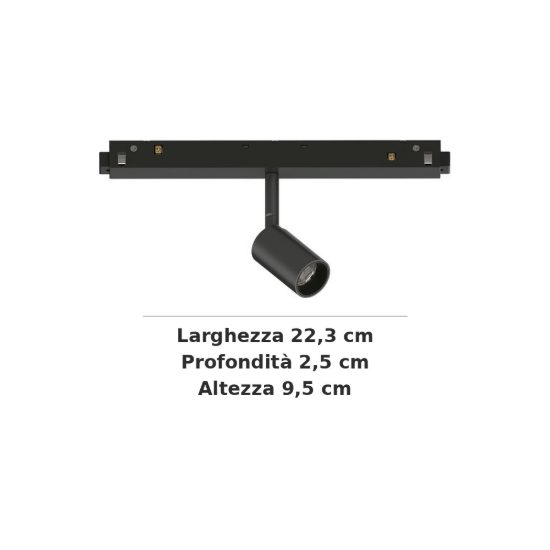 Ideal lux ego faretto per binario 48v orientabile led 3w 4000k nero
