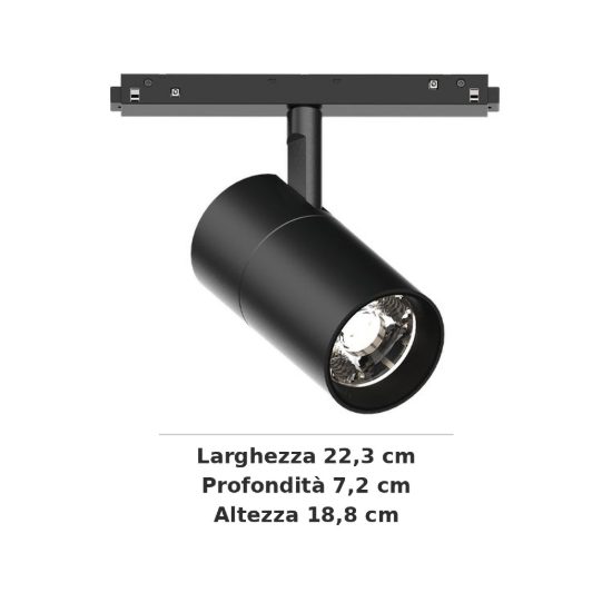 Ideal lux ego faretto per binario 48v orientabile led 26w 4000k nero