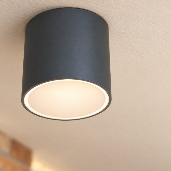 Ideal lux techo faretto da esterno soffitto gu10 15 cm moderno antracite ip54