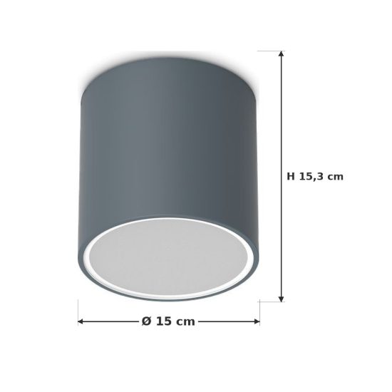 Ideal lux techo faretto da esterno soffitto gu10 15 cm moderno antracite ip54