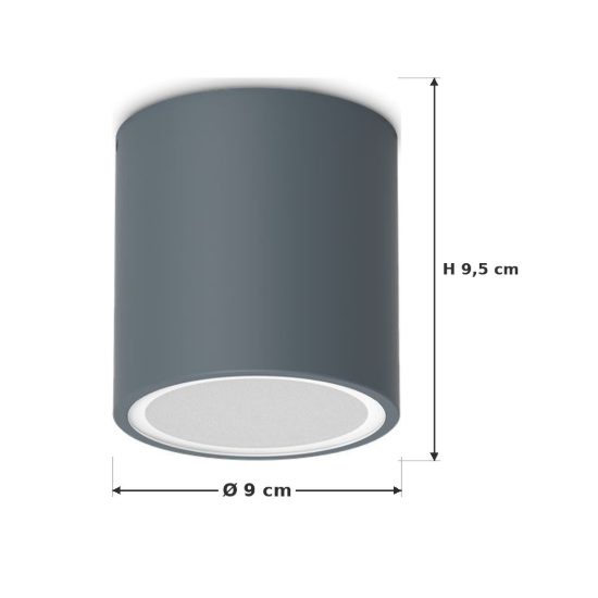 Ideal lux techo faretto da esterno soffitto gu10 9 cm moderno antracite ip54