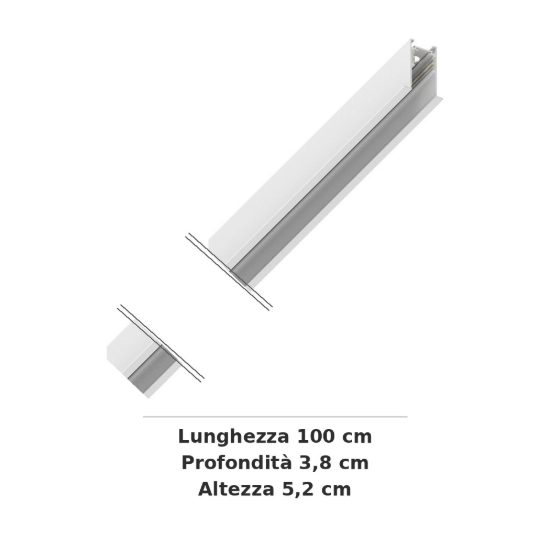 Ideal lux ego binario da incasso con cornice 48v 1m dali/1-10v bianco