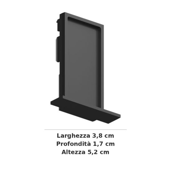 Ideal lux ego testata di chiusura senza foro per binario da incasso con cornice nera