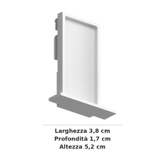 Ideal lux ego testata di chiusura senza foro per binario da incasso con cornice bianca