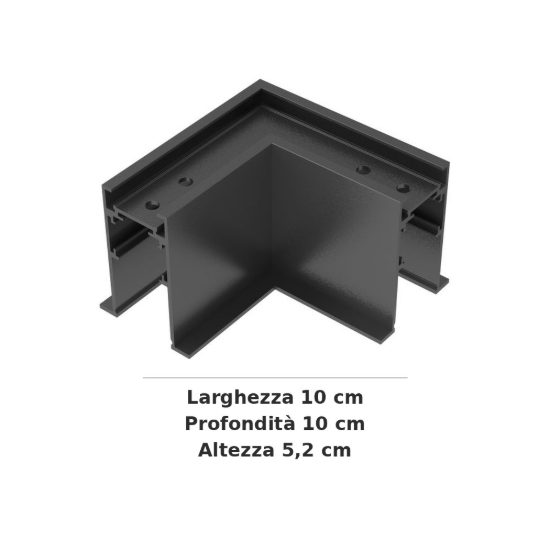 Ideal lux ego giunto a l per binario da incasso con cornice dali/1-10v nero
