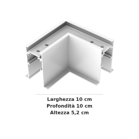 Ideal lux ego giunto a l per binario da incasso con cornice dali/1-10v bianco