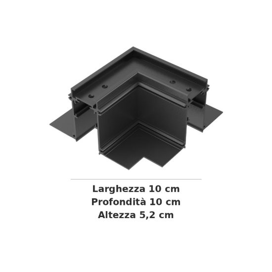 Ideal lux ego giunto a l per binario da incasso easy dali/1-10v nero