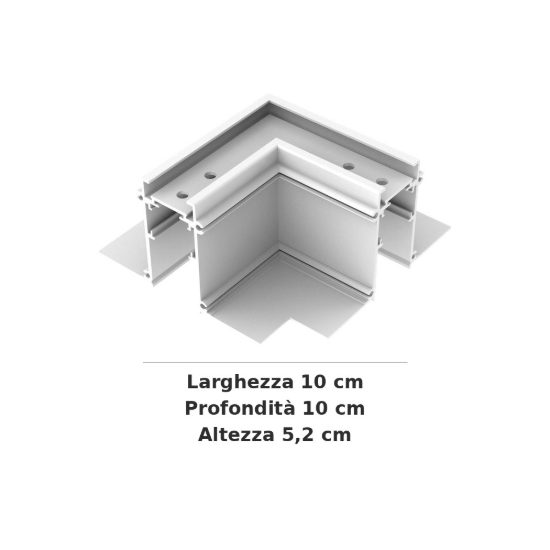 Ideal lux ego giunto a l per binario da incasso easy on-off bianco