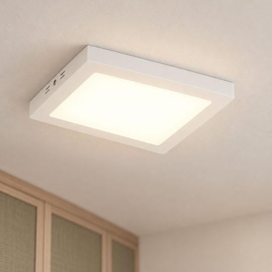 Ideal lux universal plafoniera quadrata led 17w 4000k 22,5 cm per cabina armadio moderna bianca