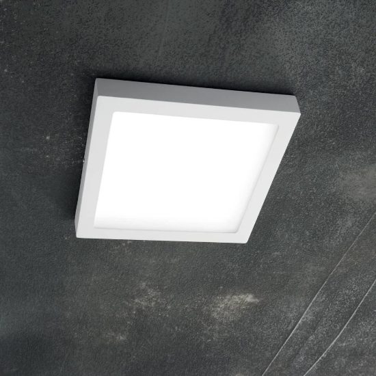 Ideal lux universal plafoniera quadrata led 17w 4000k 22,5 cm per cabina armadio moderna bianca
