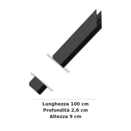 Ideal lux ego binario a sospensione bi-emission 48v 1m dali/1-10v nero