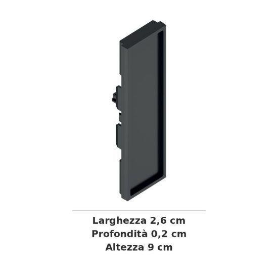 Ideal lux ego testata di chiusura senza foro per binario bi-emission nera