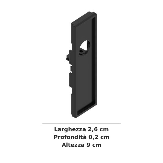 Ideal lux ego testata di chiusura con foro per binario bi-emission nera