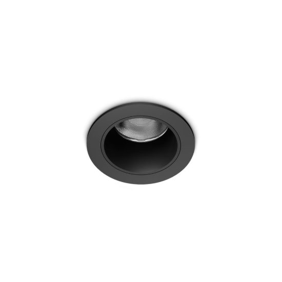 Ideal lux quark faretto da incasso per cartongesso 9w 3000k foro 4,5cm rotondo nero