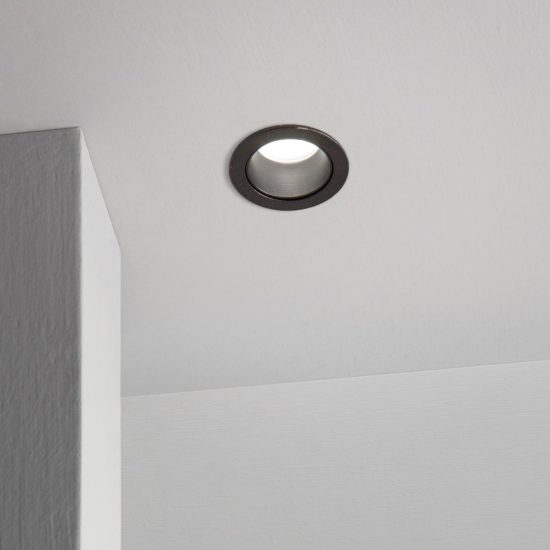 Ideal lux quark faretto da incasso per cartongesso 9w 3000k foro 4,5cm rotondo nero