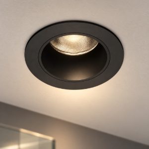Ideal lux quark faretto da incasso per cartongesso 12w 3000k foro 4,5cm rotondo nero