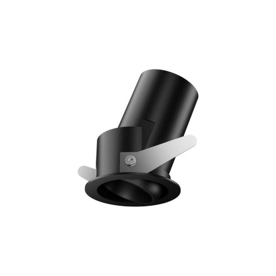 Ideal lux quark faretto da incasso per cartongesso orientabile 9w 3000k foro 5,2cm rotondo nero