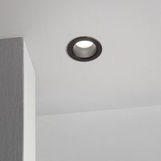 Ideal lux quark faretto da incasso per cartongesso orientabile 9w 3000k foro 5,2cm rotondo nero