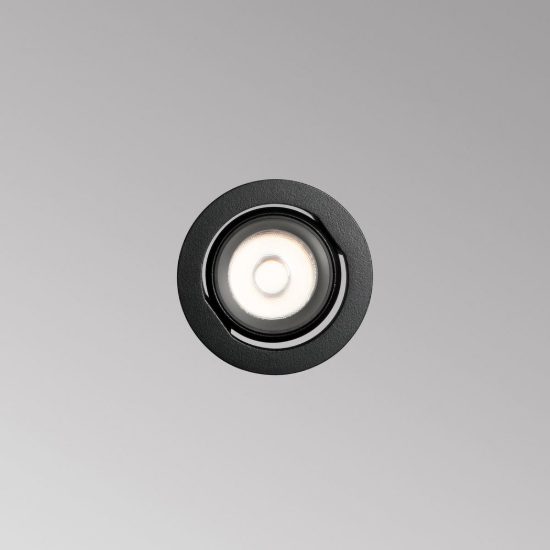 Ideal lux quark faretto da incasso per cartongesso orientabile 12w 3000k foro 5,2cm rotondo nero