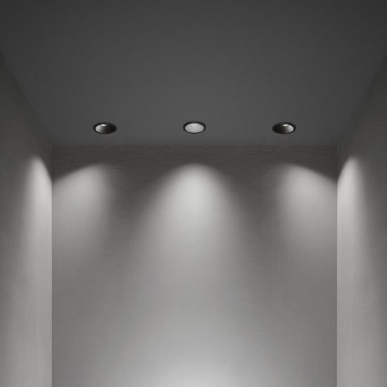 Ideal lux zeus cornice tonda con bordo per faretti da incasso 13w nera